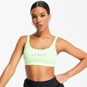 Lorna Jane Sport Lorna Jane logo low support sports bra in lime Size M